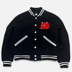 Sandro Black Jacket with White Stripes